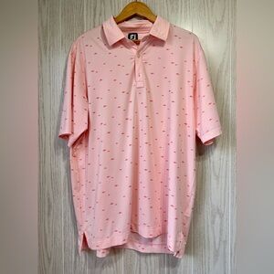 FootJoy XL Pink Micro-Print Performance Golf Polo LNC